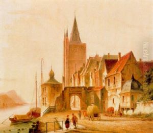 Landschap Met Rechts Een Stad