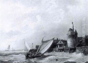 The Old Harbour Of Hoorn by Pieter Cornelis Dommershuijzen