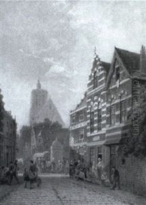 A Views Of Utrecht, Holland by Pieter Cornelis Dommershuijzen