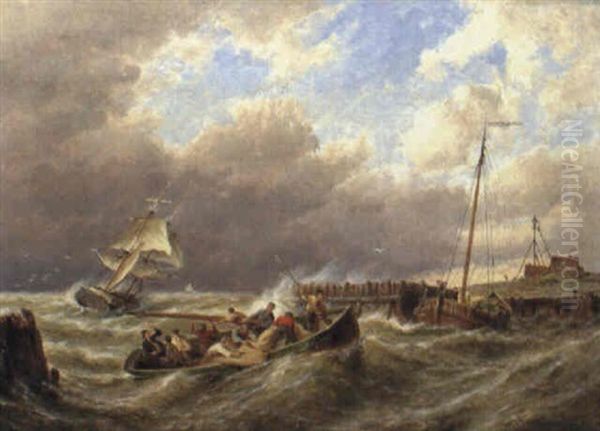 Fischerboote Im Sturm Vor Der Kuste Bei Vleeland - view 1