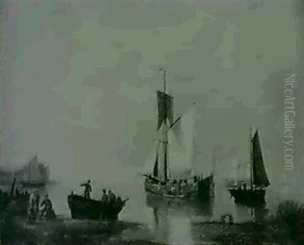 Fisherfolk On The Shore - view 1