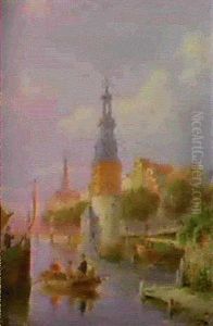 Utrecht Montelbaans Tower, Amsterdam by Pieter Cornelis Dommershuijzen
