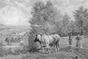 Sachsische Bauern Beim Pflugen Uber Der Dorfebene by Ermenegildo Carlo Giovanni Donadini