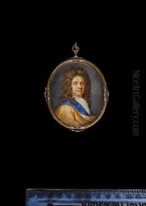 A Gentleman, Wearing Blue-lined Beige Cloak, White Jabot And Full-bottomed Natural Wig. by Benjamin Arlaud