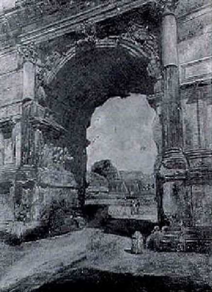 Figures Before The Arch Of Titus, Rome - view 1