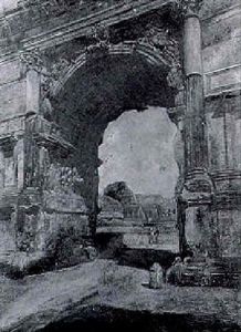 Figures Before The Arch Of Titus, Rome by Stefano Donadoni