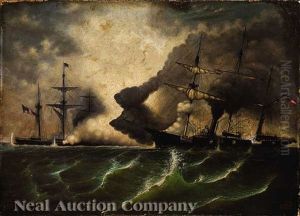 The Confederate Raider Css Alabama And The Uss Kearsarge, June 19, 1864, Outside The Port Of Cherbourg, France