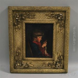 Young Girl Crocheting by John Donaghy
