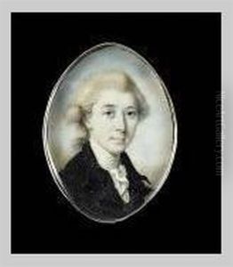 Gentleman Wearing Black Coat, Matching Waistcoat And Frilled White Cravat, His Hair Powdered And Worn En Queue by John Donaldson