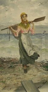 Bretonisches Fischermadchen by Frederick Reginald Donat