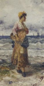 A Fisherman On The Beach by Frederick Reginald Donat
