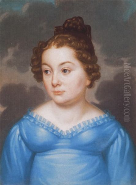 Fiatal Lany Kek Empire Ruhaban (young Girl In Blue Empire Dress) - view 1