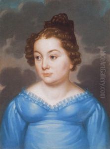Fiatal Lany Kek Empire Ruhaban (young Girl In Blue Empire Dress)