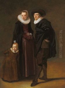 Bildnis Eines Ehepaares Mit Seiner Tochter by Gerard van Donck