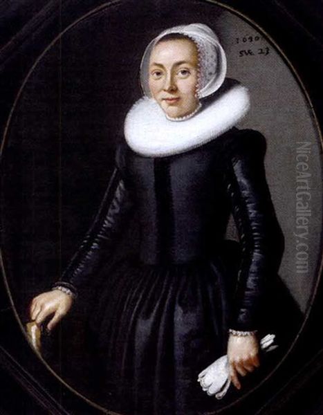 Bildnis Einer Dame In Dunklem Kleid Mit Einer Muhlsteinkrause - view 1
