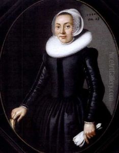 Bildnis Einer Dame In Dunklem Kleid Mit Einer Muhlsteinkrause by Gerard van Donck