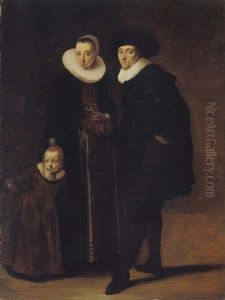 Portrait Of A Married Couple With Their Son by Gerard van Donck
