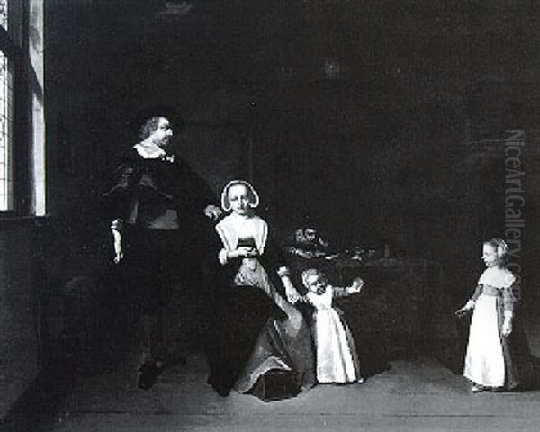 Portrait Of A Family In An Interior - view 1