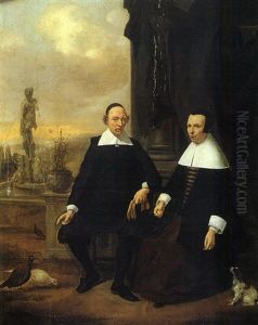 Portrait D'un Couple Dans Un Parc by Herman Mijnerts Doncker