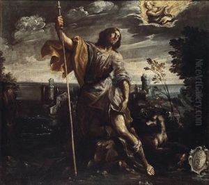 Der Heilige Rochus In Einer Landschaft by Giovanni Andrea (il Mastelletta) Donducci
