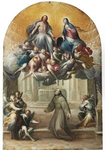 The Resurrected Christ And The Madonna With Angels