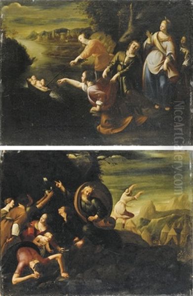 Il Ritrovamento Di Mose (+ Mose Fa Scaturire Acqua Dalla Roccia; 2 Works) - view 1