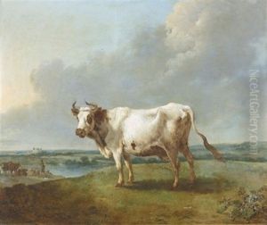 Weisse Kuh Auf Erhohter Weide by Dionys van Dongen