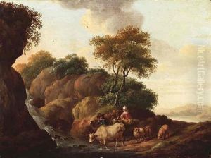 Landschaft Mit Vieh Und Hirten by Dionys van Dongen