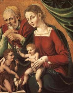 Tabernacolo Per Devozione Privata Con La Sacra Famiglia by Dono Doni