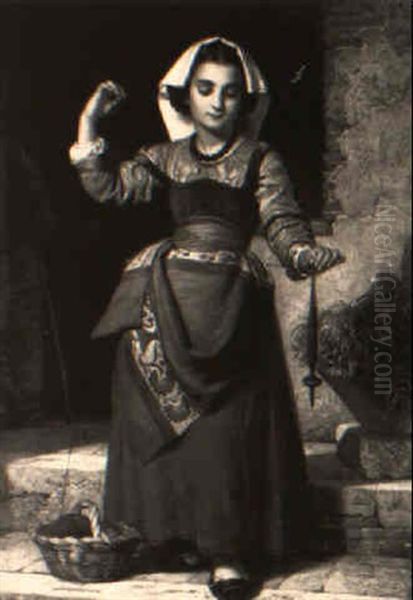 A Young Man With A Spool Of Yarn - view 1