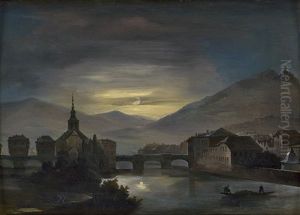 Blick Auf Bad Kreuznach Bei Vollmond by Desire Donny