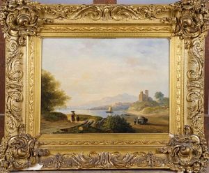 Paysage Fluvial Avec Chateau by Desire Donny
