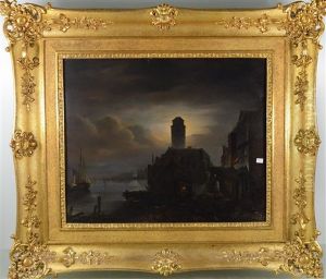Vue De Port Le Soir by Desire Donny