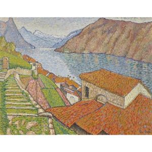 Dorfpartie Am Lago Di Lugano by Paul Donze