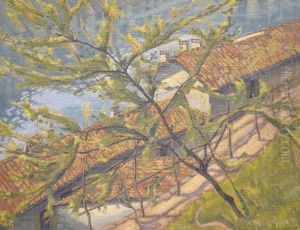 Vue Sur Les Toits D'un Village Tessinois by Paul Donze