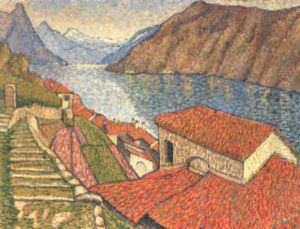 Dorfpartie Am Lago Di Lugano by Paul Donze
