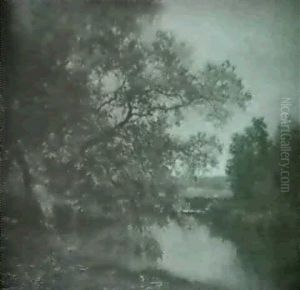 Bewaldete Flusslandschaft by Charles Donzel