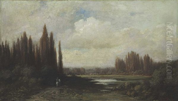 Landscape With A Rider By A Pond - view 1
