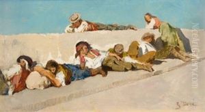 Vagabonds Sur Le Pont D'alcantra, A Tolede by Gustave Dore