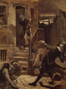 Troubadours Assaillis Par La Mort by Gustave Dore