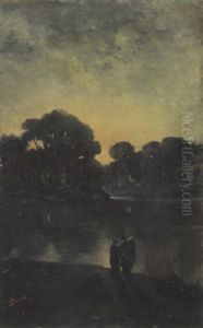 Coucher De Soleil Sur L'etang