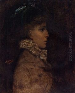A Portrait Of Sarah Bernhardt by Gustave Dore