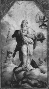 Die Immaculata (unbefleckte Empfangnis) In Den Wolken