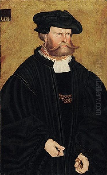 Portrait Of Graf Phillip Von Solms In Black, With A Black Hat - view 1