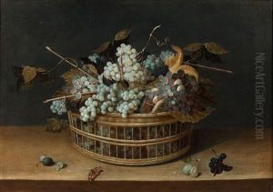 Corbeille De Raisins Blancs Et Rouges by Paul Dorival