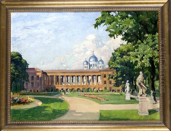Park Mit Kolonnaden Und Dahinter Liegender Orthodoxer Kirche - view 1