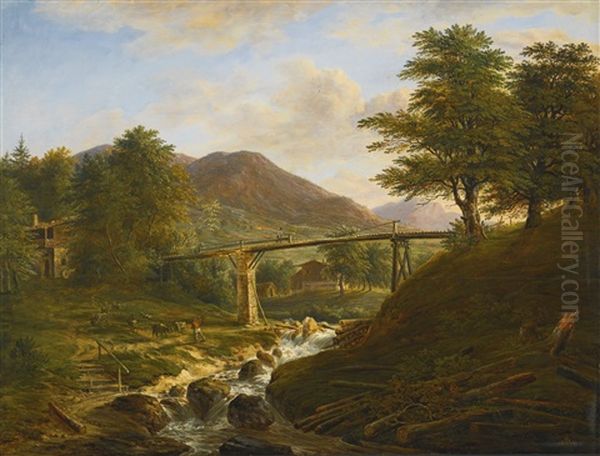 Landscape With The Alpbach Near Tegernsee - view 1