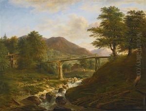Landscape With The Alpbach Near Tegernsee