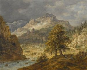 Gebirgslandschaft Bei Berchtesgaden by Johann Jakob Dorner the Younger