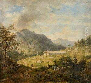 Blick Auf Eine Alm In Den Bayerischen Alpen